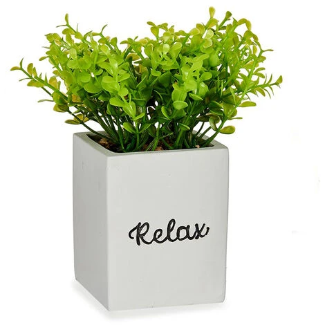 Pianta Decorativa Bianco Cemento Plastica (8 X 18 X 8 Cm)