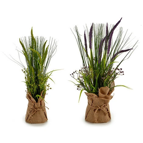 Pianta Decorativa Canne Sughero Plastica Rafia (14 X 54 X 14 Cm) - immagine 2