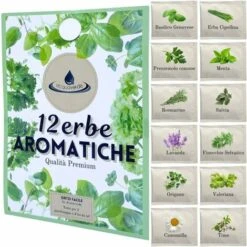 Kit Coltivazione Erbe Aromatiche Officinali Con Semi 12 Varietà Orto Giardino