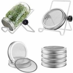 Coperchio Per Germogliatura GTA In 6 Pezzi Con Schermo In Acciaio Inossidabile In 4 Pezzi E Supporto Per Semi In 2 Pezzi (bianco)