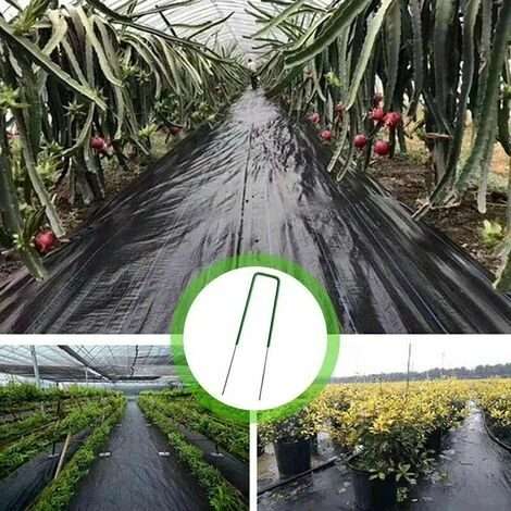 Inserto Per Prato Prato Per Prato Artificiale Per Esterni Giardino Universale Pali A Forma Di U Forte Fissaggio Del Busto Acciaio Zincato Mezzo Verde Con Estremità Smussata 3,515 Cm 30 Pezzi , - immagine 2