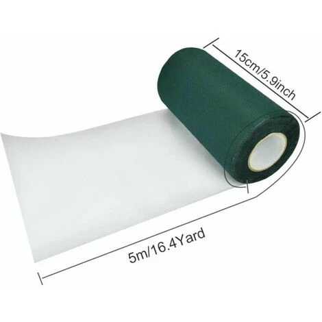 Striscia Per Erba 15cm5m Nastro Antiscivolo Per Cuciture In Erba Artificiale Striscia Autoadesiva Per Cuciture In Erba Presa Forte Per Erba Artificiale Giardino Prato Tappeti Balconi, Verde, 1 Pz , Fo - immagine 2